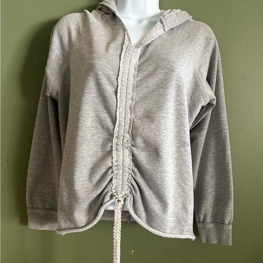 BKE Light Gray Ruched Hoodie